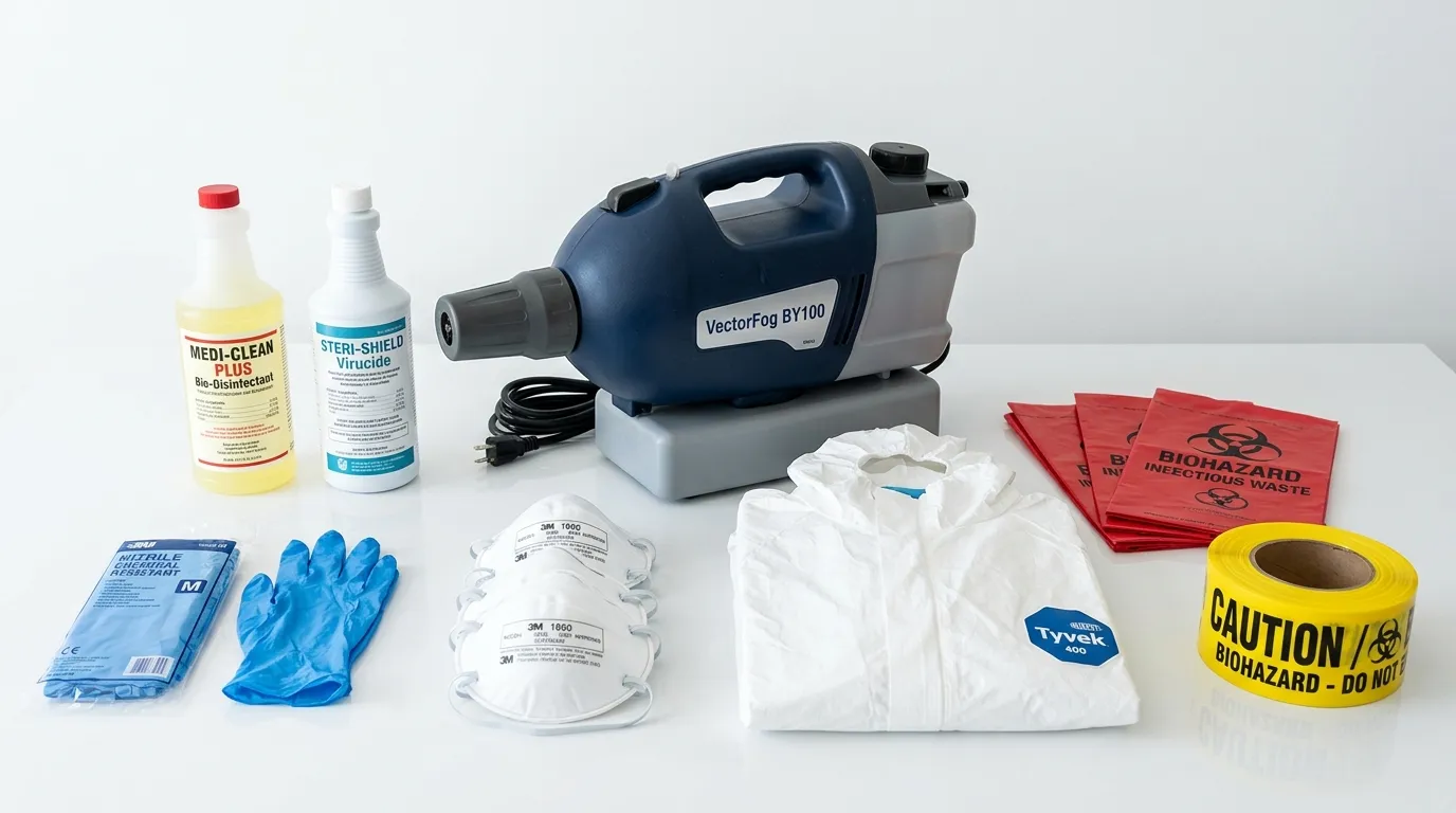 Professional biohazard remediation crew working in Methuen