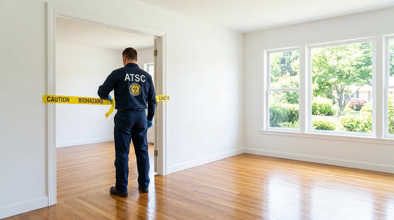 Certified biohazard cleanup crew performing Decomposition Cleanup in Methuen